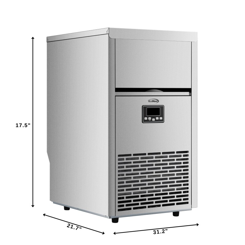 18 in. 100 lbs./24 hrs. Commercial & Residential Crescent Ice Maker with 30 lbs. of Storage Capacity in Stainless-Steel KMCIM100CRSS, product image 2 of 13
