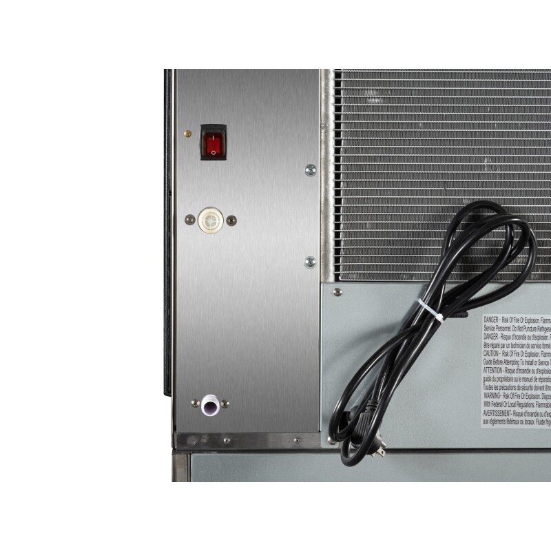 Commercial Ice Machine 500 lb/24hr, Air-Cooled, 375 lb Storage Bin, Freestanding, ETL Listed in Stainless-Steel and Black KMCIM500, product image 9 of 11
