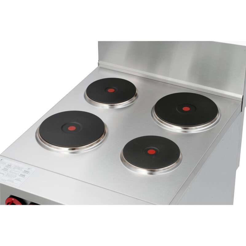 24 in. Commercial Electric Range with 4 Burners and 1 Standard Electric Oven in Stainless Steel - 208V 3-Phase KMCR24E