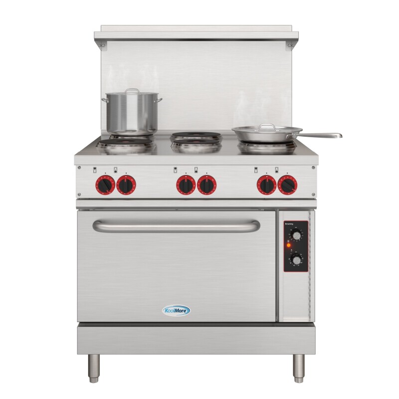 36 in. Commercial Electric Range with 6 Burners and 1 Standard Electric Oven in Stainless Steel - 208V 3-Phase KMCR36E