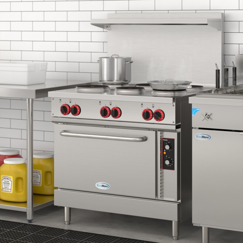 36 in. Commercial Electric Range with 6 Burners and 1 Standard Electric Oven in Stainless Steel - 208V 3-Phase KMCR36E