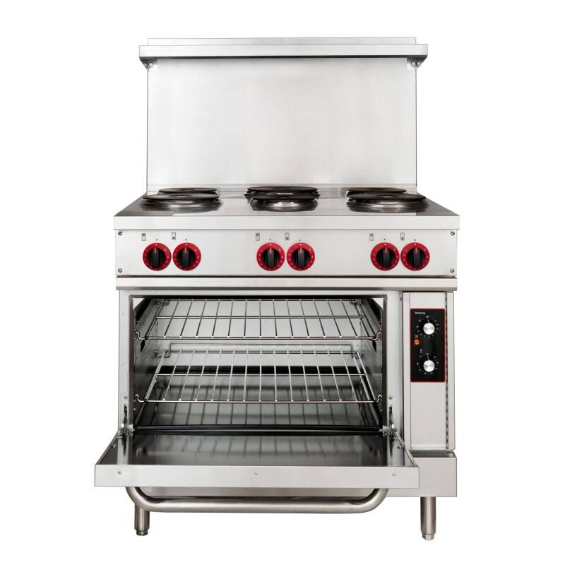 36 in. Commercial Electric Range with 6 Burners and 1 Standard Electric Oven in Stainless Steel - 208V 3-Phase KMCR36E