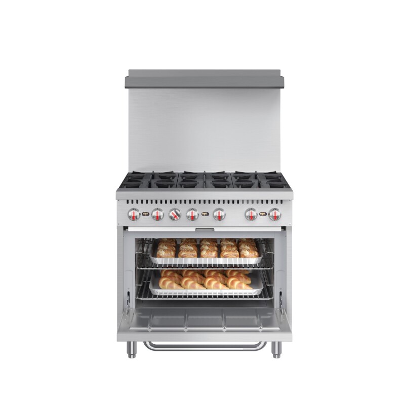 36 in. 6 Burner Commercial Liquid Propane Range in Stainless-Steel KMCR36LP