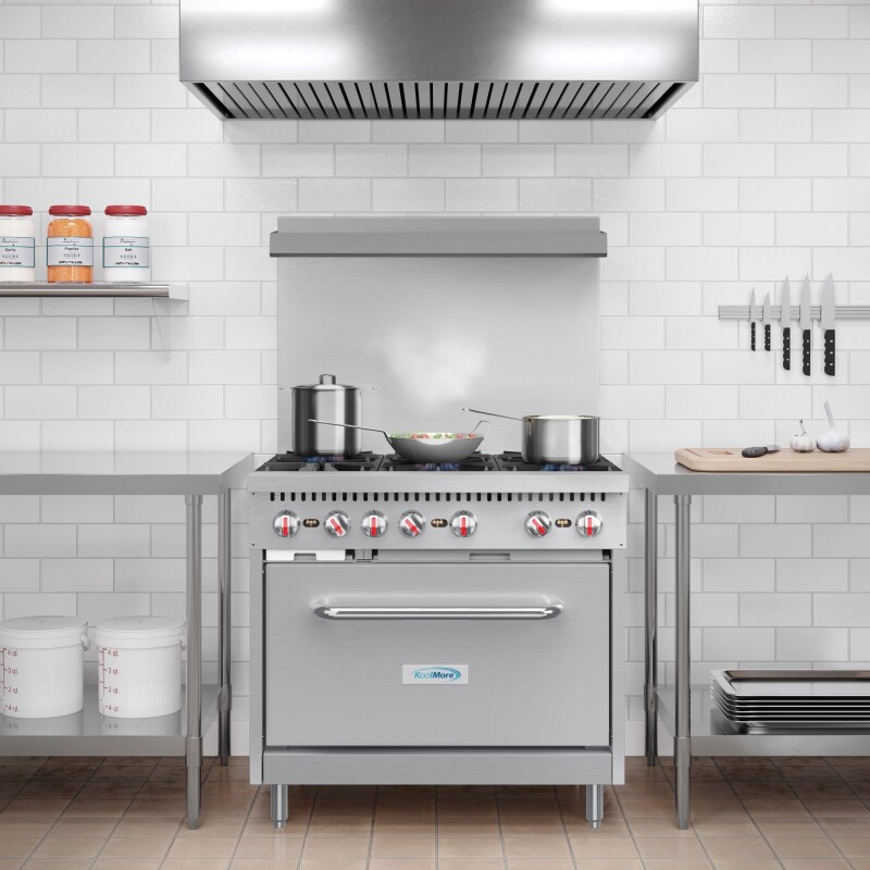 36 in. 6 Burner Commercial Liquid Propane Range in Stainless-Steel KMCR36LP