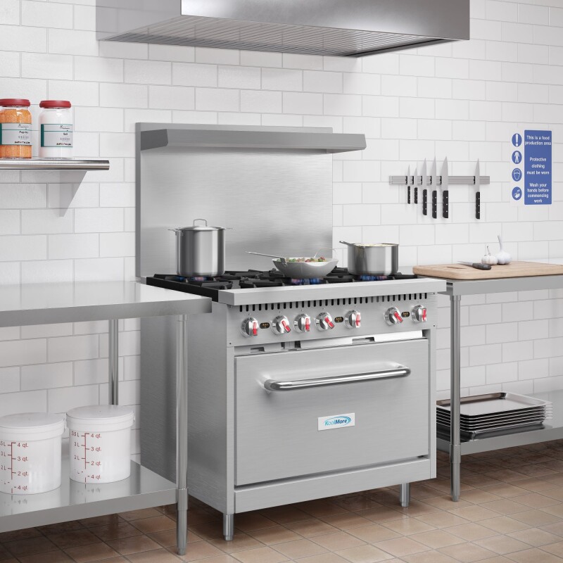 36 in. 6 Burner Commercial Liquid Propane Range in Stainless-Steel KMCR36LP