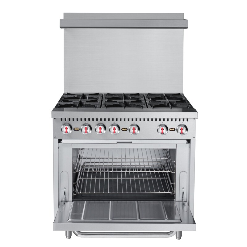 36 in. 6 Burner Commercial Liquid Propane Range in Stainless-Steel KMCR36LP
