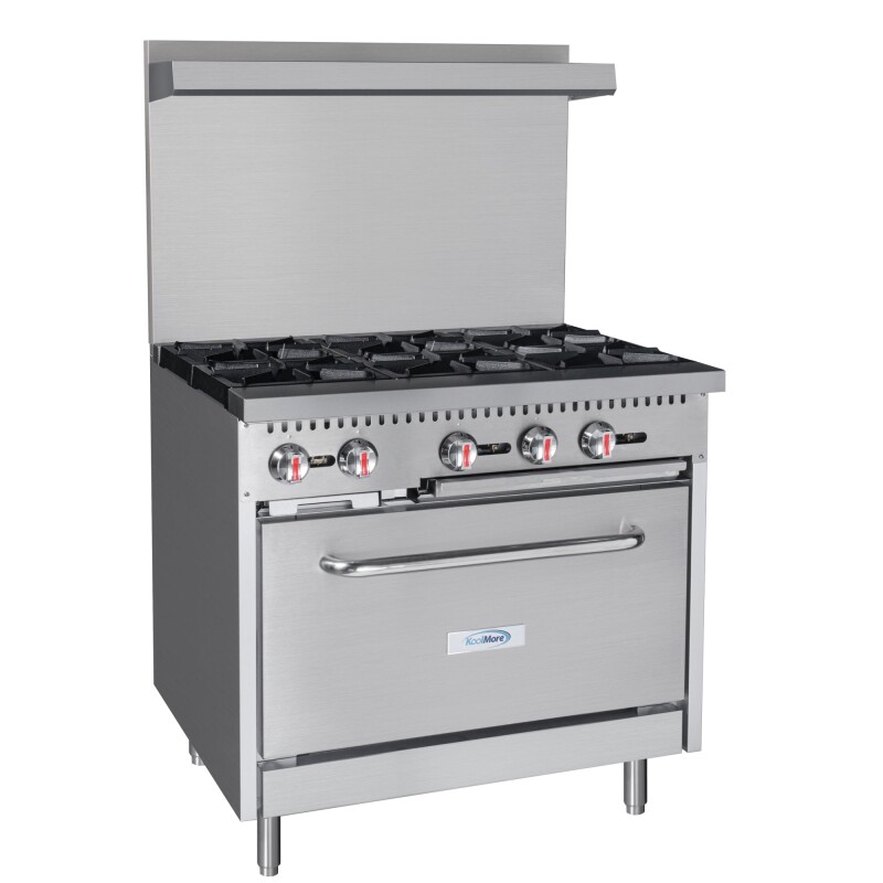 36 in. 6 Burner Commercial Liquid Propane Range in Stainless-Steel KMCR36LP