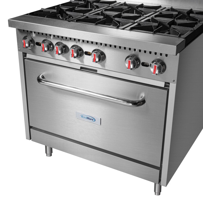 36 in. 6 Burner Commercial Liquid Propane Range in Stainless-Steel KMCR36LP