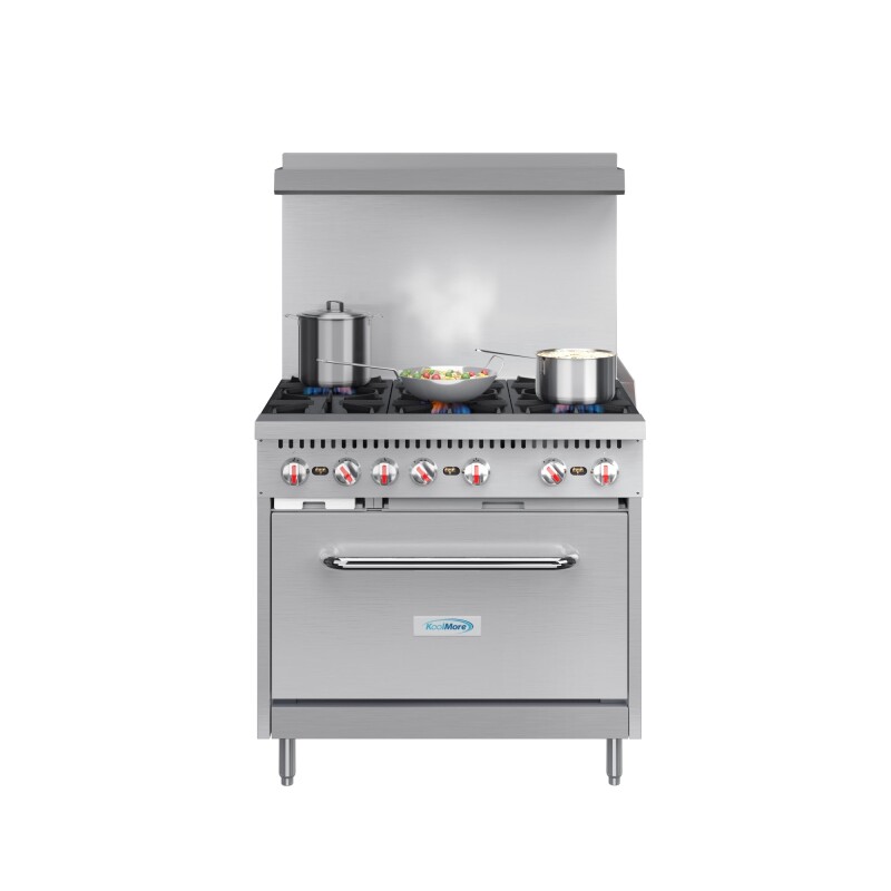 36 in. 6 Burner Commercial Natural Gas Range in Stainless-Steel KMCR36NG
