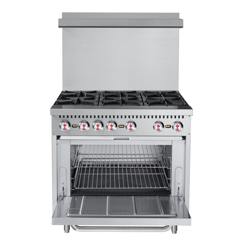 36 in. 6 Burner Commercial Natural Gas Range in Stainless-Steel KMCR36NG