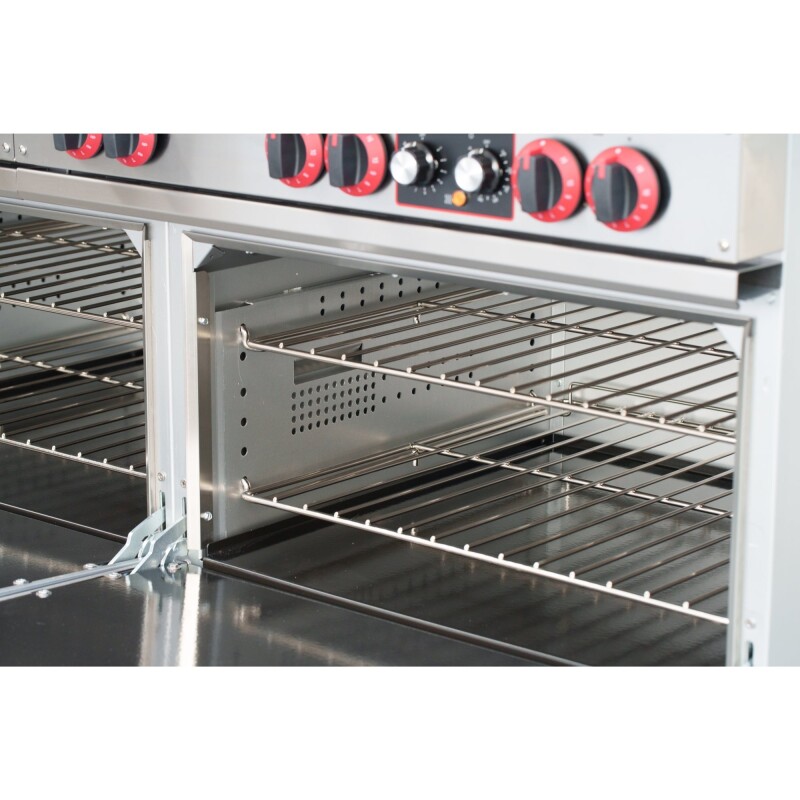 60 In. Commercial Electric Range with 10 Burners and 2 Standard Electric Ovens in Stainless Steel - 208V 3-Phase KMCR60E