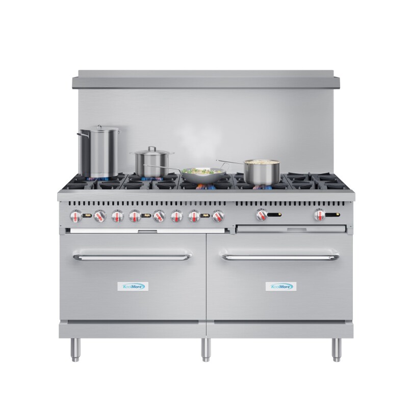 60 in. 10 Burner Commercial LP Range with Oven in Stainless-Steel KMCR60LP