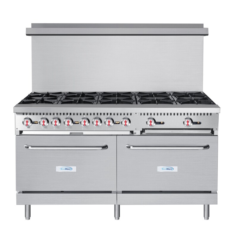 60 in. 10 Burner Commercial LP Range with Oven in Stainless-Steel KMCR60LP