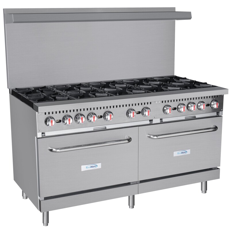 60 in. 10 Burner Commercial LP Range with Oven in Stainless-Steel KMCR60LP
