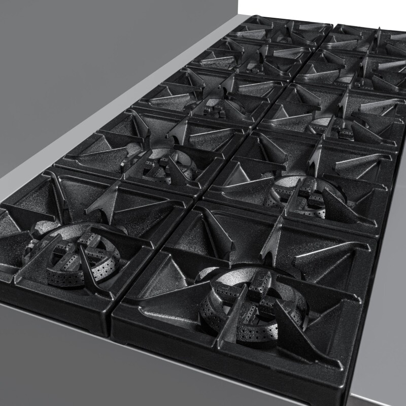 60 in. 10 Burner Commercial LP Range with Oven in Stainless-Steel KMCR60LP