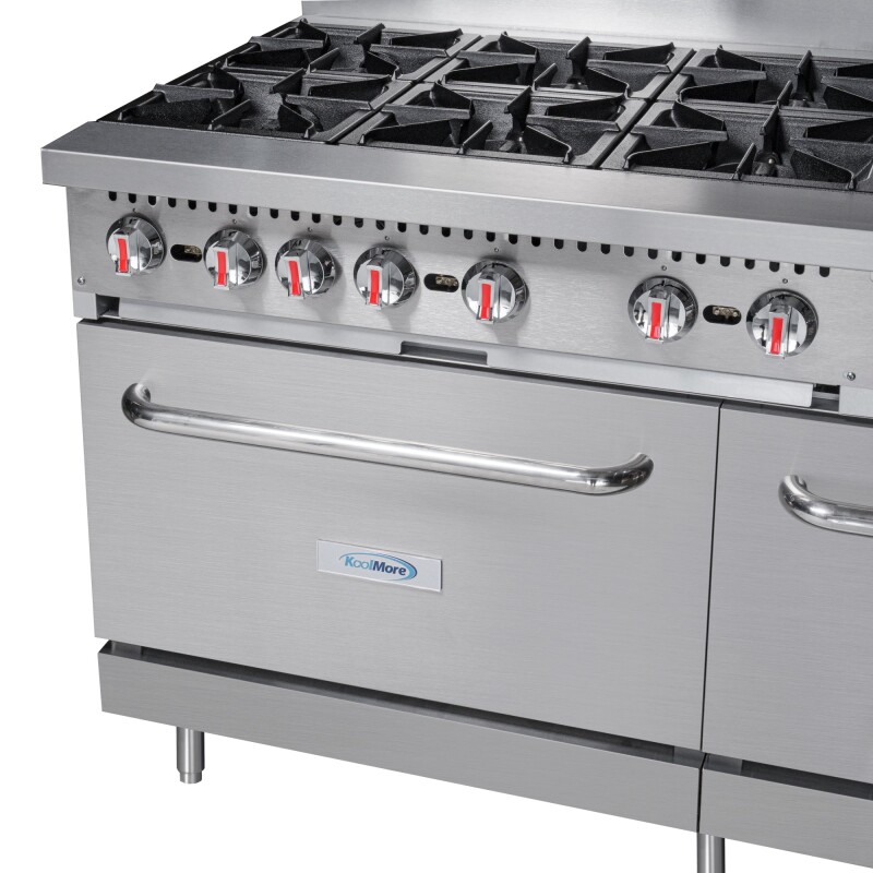 60 in. 10 Burner Commercial LP Range with Oven in Stainless-Steel KMCR60LP