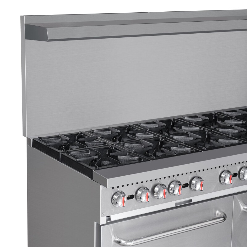 60 in. Commercial 10 Burner Natural Gas Range in Stainless-Steel KMCR60NG