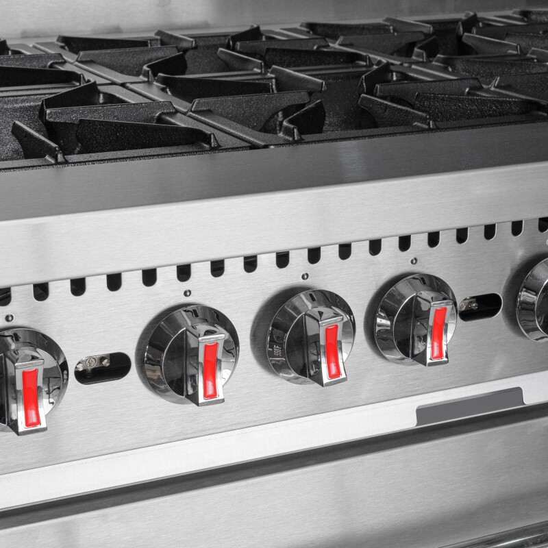 60 in. Commercial 10 Burner Natural Gas Range in Stainless-Steel KMCR60NG
