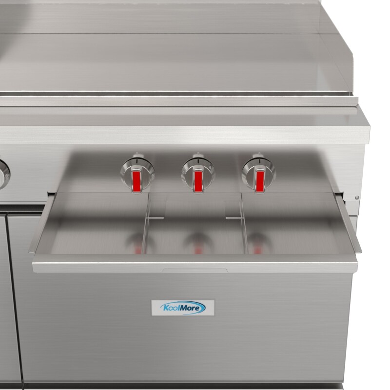 60 in. Commercial Natural Gas Range – 4 Burners, 36 in. Griddle, 2 Standard Ovens in Stainless-Steel KMCRG364NG, product image 7 of 13