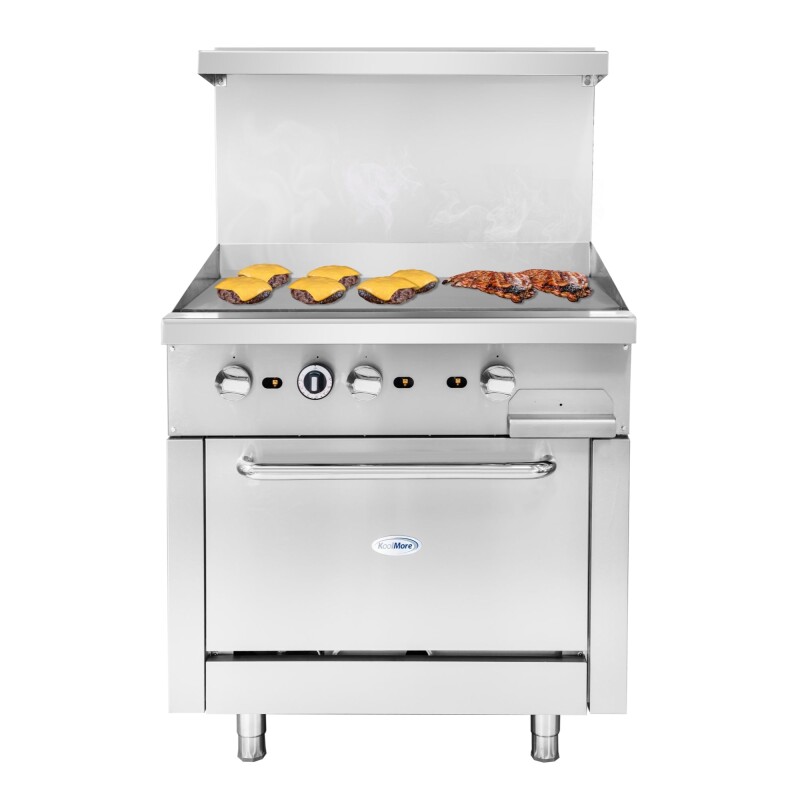 36 in. Commercial Oven with Griddle Top, 90000 BTU in Stainless-Steel KMCRG36GNG