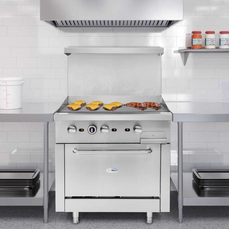 36 in. Commercial Oven with Griddle Top, 90000 BTU in Stainless-Steel KMCRG36GNG, product image 4 of 13