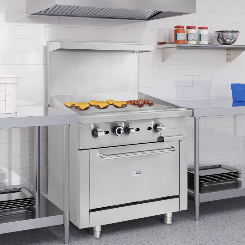 36 in. Commercial Oven with Griddle Top, 90000 BTU in Stainless-Steel KMCRG36GNG, product image 5 of 13
