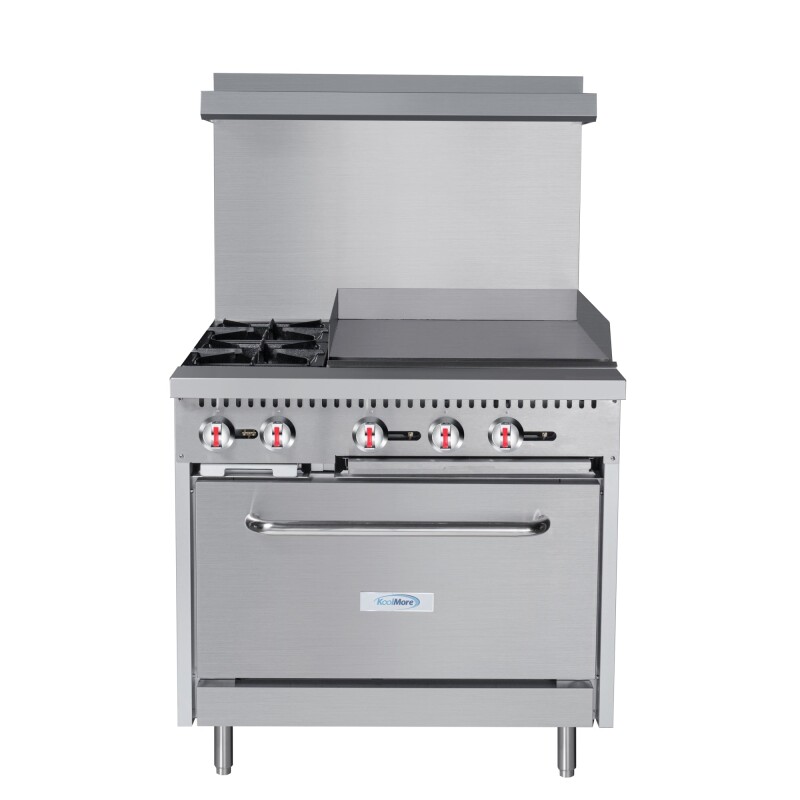 36 in. 2 Burner Commercial LP Range with 24 in. Griddle in Stainless-Steel KMCRG36LP