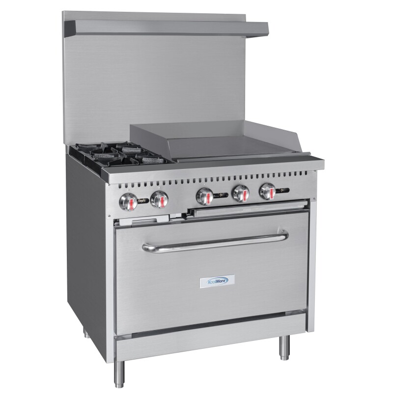 36 in. 2 Burner Commercial LP Range with 24 in. Griddle in Stainless-Steel KMCRG36LP