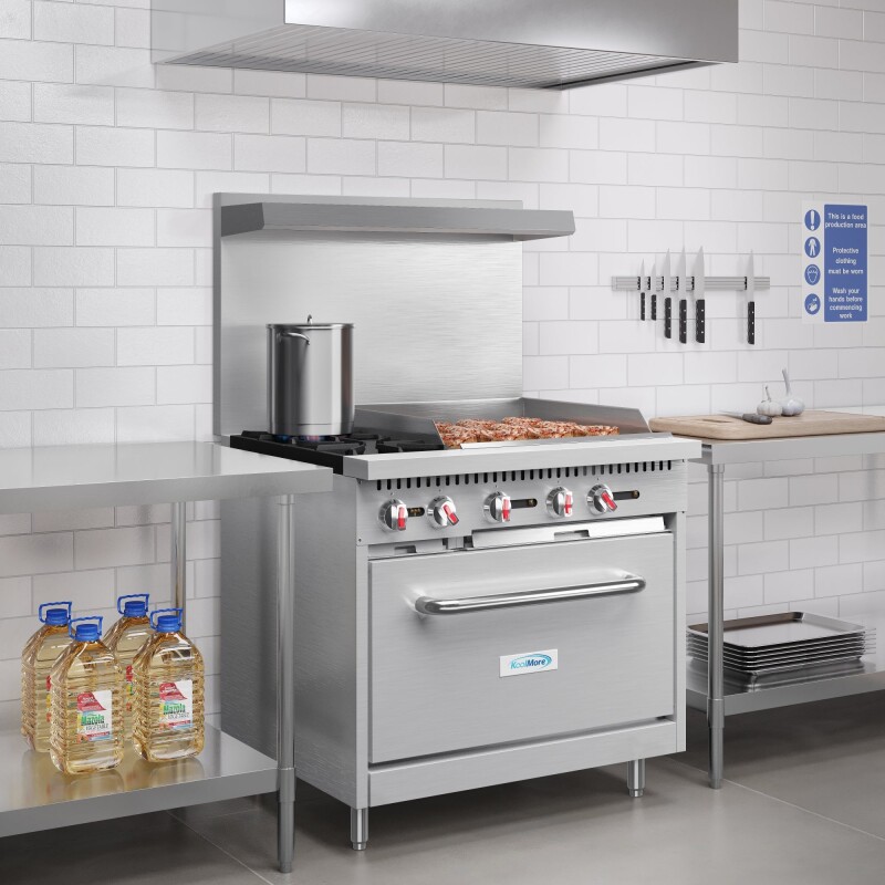 36 in. 2 Burner Commercial LP Range with 24 in. Griddle in Stainless-Steel KMCRG36LP