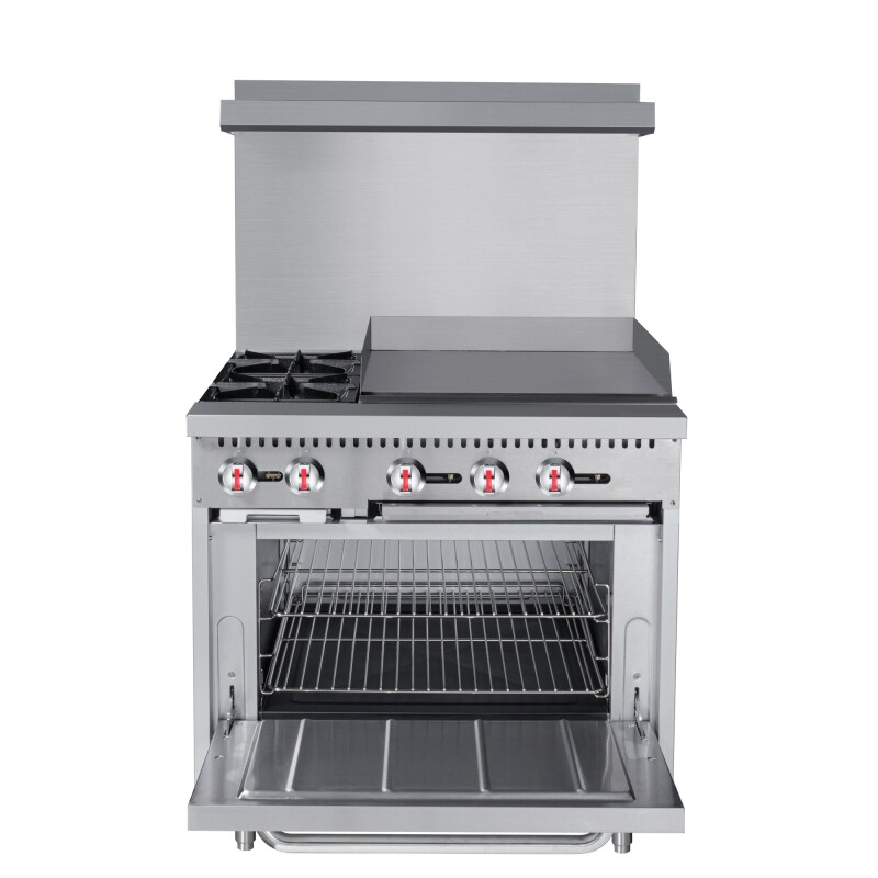 36 in. 2 Burner Commercial LP Range with 24 in. Griddle in Stainless-Steel KMCRG36LP