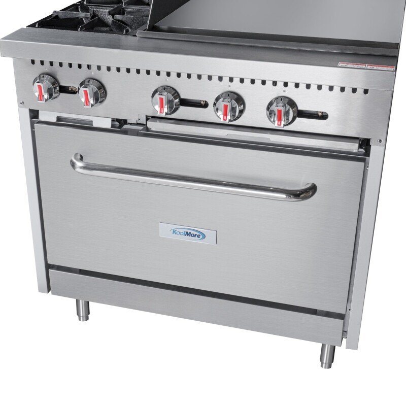 36 in. 2 Burner Commercial LP Range with 24 in. Griddle in Stainless-Steel KMCRG36LP