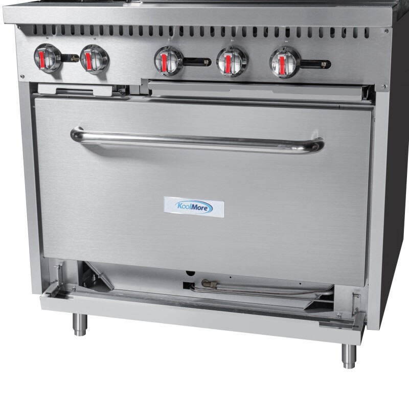 36 in. 2 Burner Commercial LP Range with 24 in. Griddle in Stainless-Steel KMCRG36LP