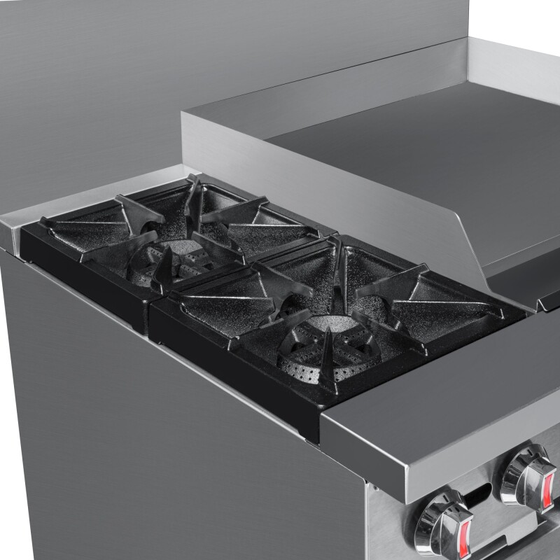 36 in. 2 Burner Commercial LP Range with 24 in. Griddle in Stainless-Steel KMCRG36LP