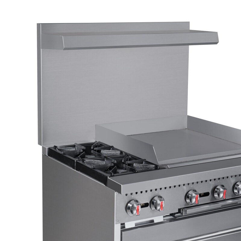 36 in. 2 Burner Commercial Natural Gas Range with 24 in. Griddle in Stainless-Steel KMCRG36NG