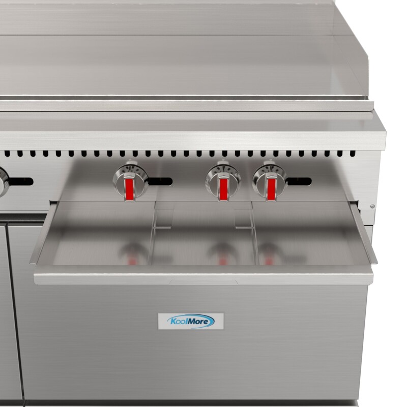 60 in. Dual Oven Commercial Range with 48 in. Griddle and 2 Burners in Stainless-Steel KMCRG482NG, product image 8 of 13