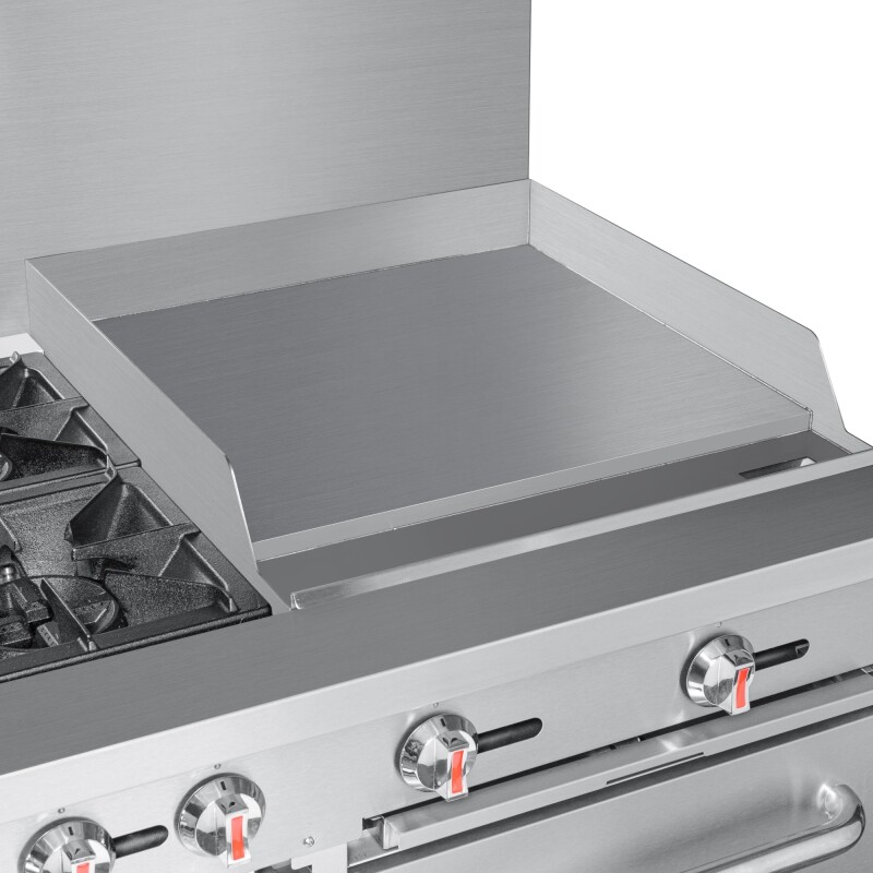 60 in. 6 Burner Commercial Natural Gas Range with 24 in. Griddle in Stainless-Steel KMCRG60NG