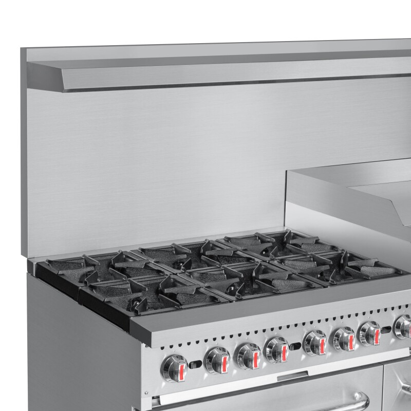 60 in. Commercial LP Range with 24 in. Griddle and Broiler in Stainless-Steel KMCRGB60LP, product image 10 of 11