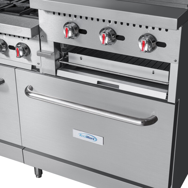 60 in. 6 Burner Commercial Natural Gas Range with 24 in. Griddle and Broiler KMCRGB60NG