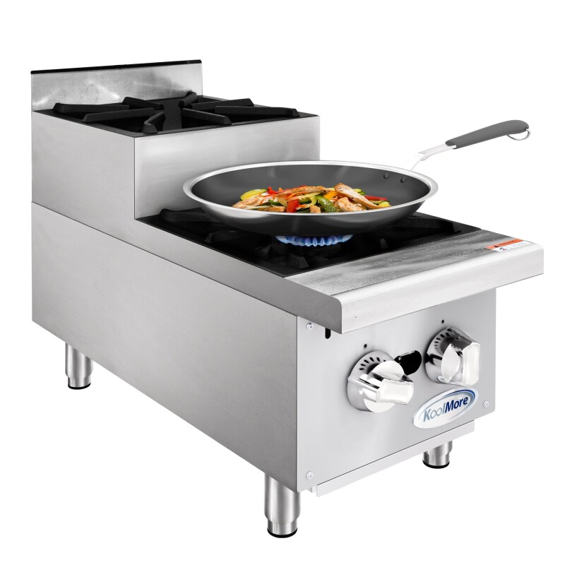 12 in. Two-Burner Commercial Step Up Range, 52000 BTU in Stainless-Steel KMCRSU12