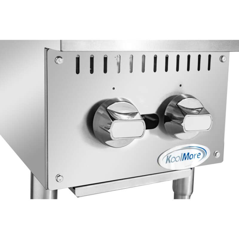 12 in. Two-Burner Commercial Step Up Range, 52000 BTU in Stainless-Steel KMCRSU12