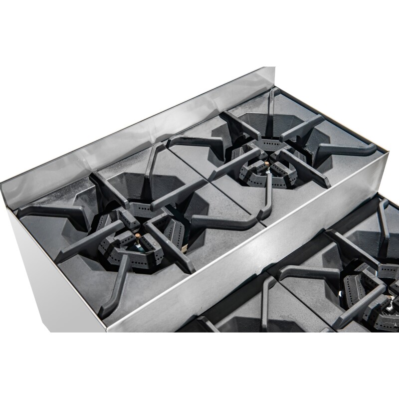 24 in. Commercial Four-Burner Step Up Range, 104000 BTU in Stainless-Steel KMCRSU24