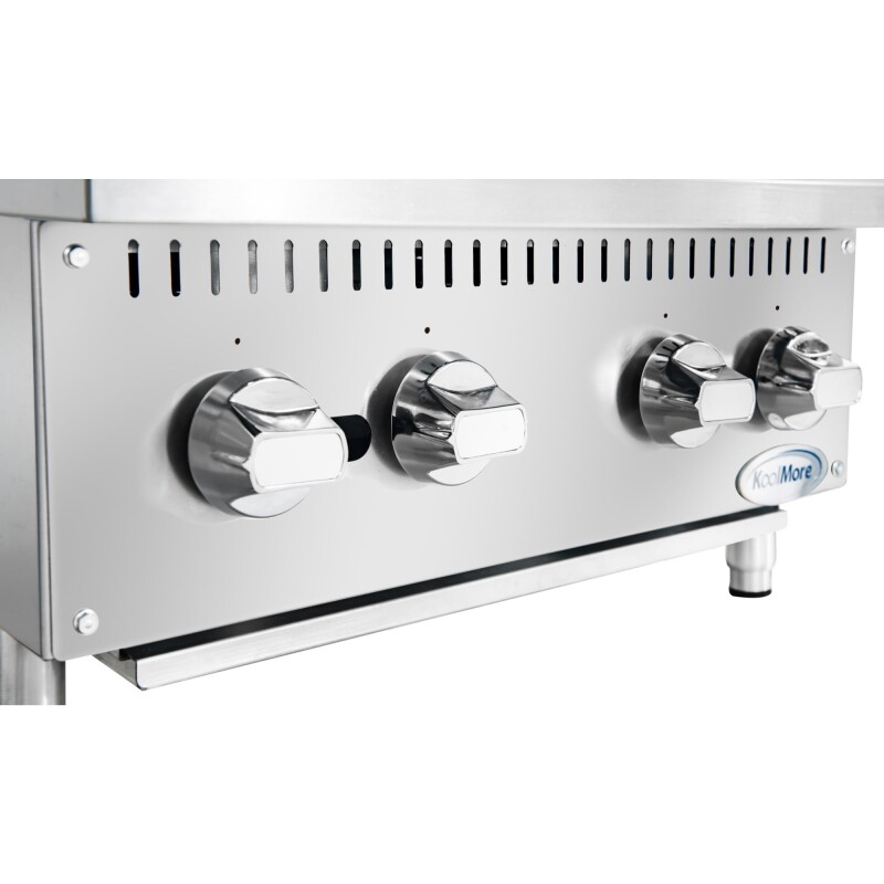24 in. Commercial Four-Burner Step Up Range, 104000 BTU in Stainless-Steel KMCRSU24