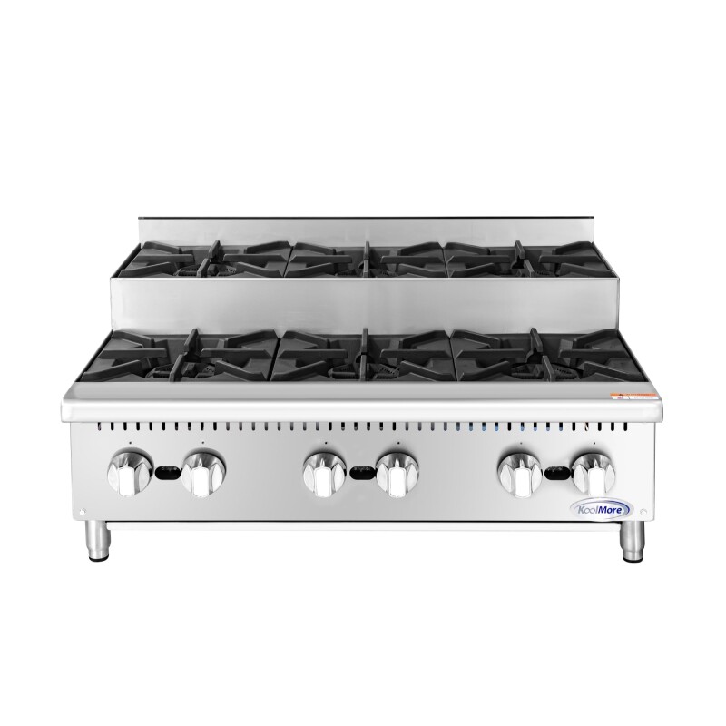 36 in. Commercial Six-Burner Step Up Gas Range, 156000 BTU in Stainless-Steel KMCRSU36