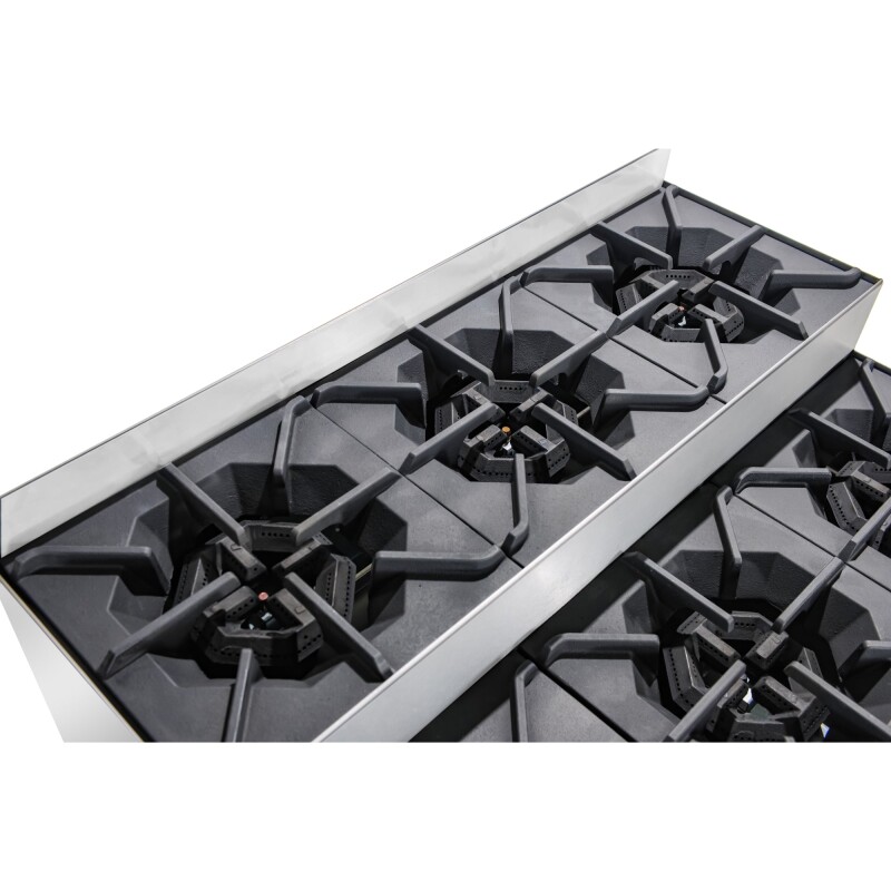 36 in. Commercial Six-Burner Step Up Gas Range, 156000 BTU in Stainless-Steel KMCRSU36