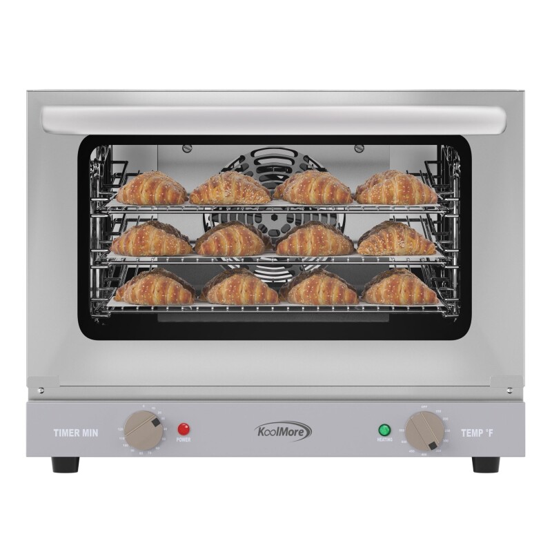 19 in. Countertop Convection Oven for Quarter-Size Pans with 3 Racks 1440W of Power in Stainless-Steel, 0.8 cu. ft. KMCTCO08