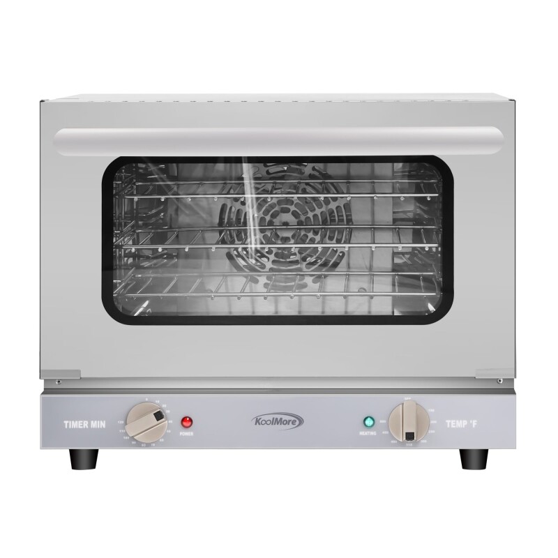 19 in. Countertop Convection Oven for Quarter-Size Pans with 3 Racks 1440W of Power in Stainless-Steel, 0.8 cu. ft. KMCTCO08