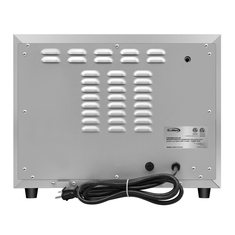 19 in. Countertop Convection Oven for Quarter-Size Pans with 3 Racks 1440W of Power in Stainless-Steel, 0.8 cu. ft. KMCTCO08