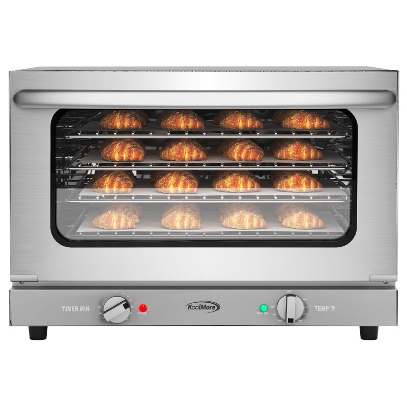 23 in. Countertop Convection Oven for Half-Size Pans with 4 Racks 1600W of Power in Stainless-Steel KMCTCO15