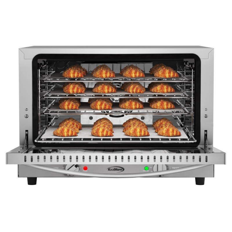 23 in. Countertop Convection Oven for Half-Size Pans with 4 Racks 1600W of Power in Stainless-Steel KMCTCO15