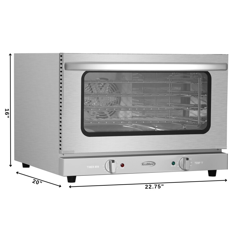23 in. Countertop Convection Oven for Half-Size Pans with 4 Racks 1600W of Power in Stainless-Steel KMCTCO15